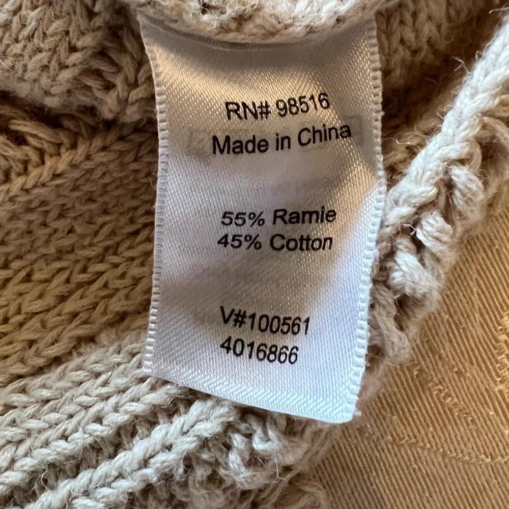 Women’s Coldwater Creek Lightweight Bohemian Coastal Tan Sweater - Picture 3 of 3